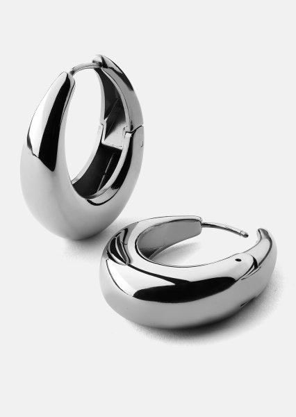 Øredobber Bold Curve – Sølvbelagte