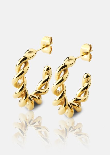 Øredobb Twist of Gold - 18k Gullbelagt