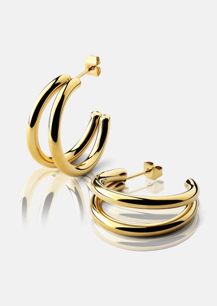 Øredobb Dual - 18k Gullbelagt