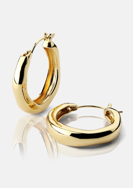 Øredobb Mila Hoops - 18k Gullbelagt