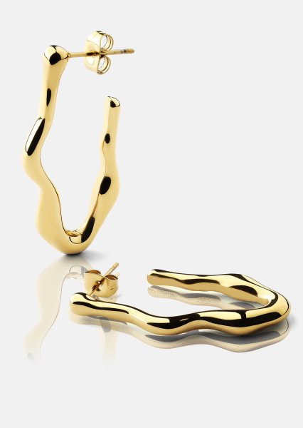 Flow Øredobber – 18k Gullbelagte