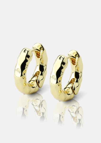 Øredobb Luxe Ripple Hoops - 18k Gold Plated