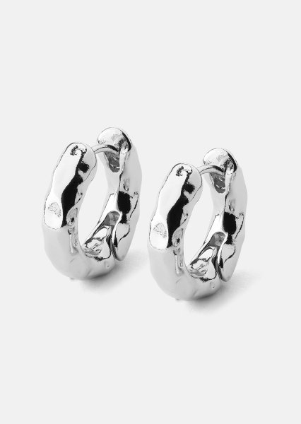 Øredobb Luxe Ripple Hoops - Silver Plated