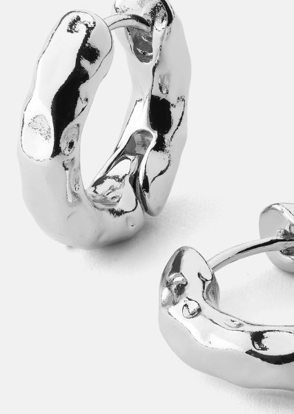 Øredobb Luxe Ripple Hoops - Silver Plated
