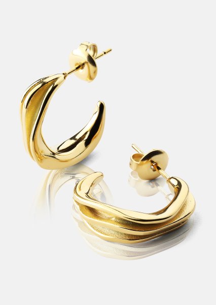 Øredobber Gleaming Flow - 18k Gullbelagte