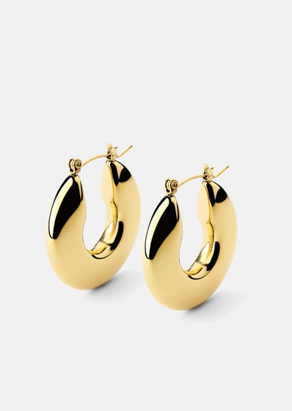 Øredobb Luna Bold Hoops - 18k Gullbelagt