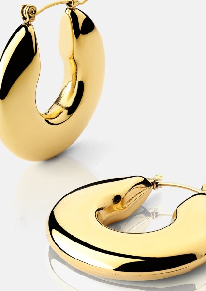 Øredobb Luna Bold Hoops - 18k Gullbelagt