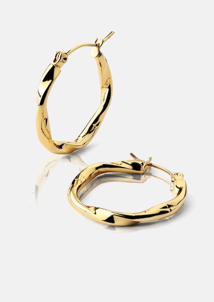 Twist Glow Hoops - 18k Gullbelagte Øredobber