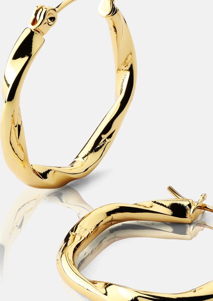 Twist Glow Hoops - 18k Gullbelagte Øredobber