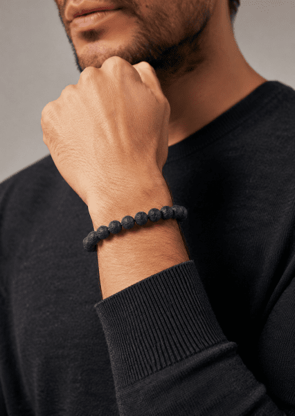Perlearmbånd Obsidian Thread