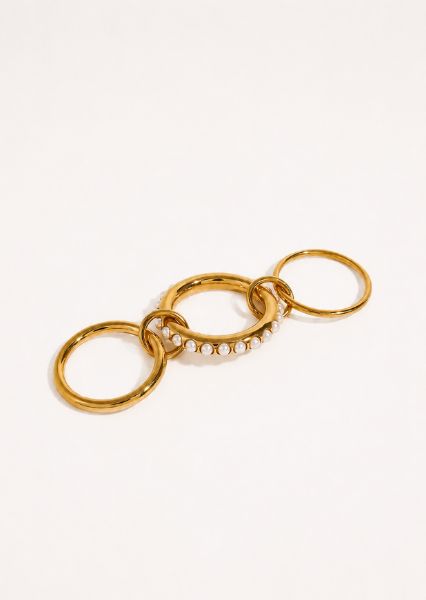 Ring Stacked Pearl - 18k gullbelagt