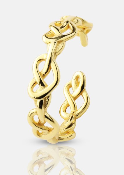 Ring Heart Link - 18k Gullbelagt