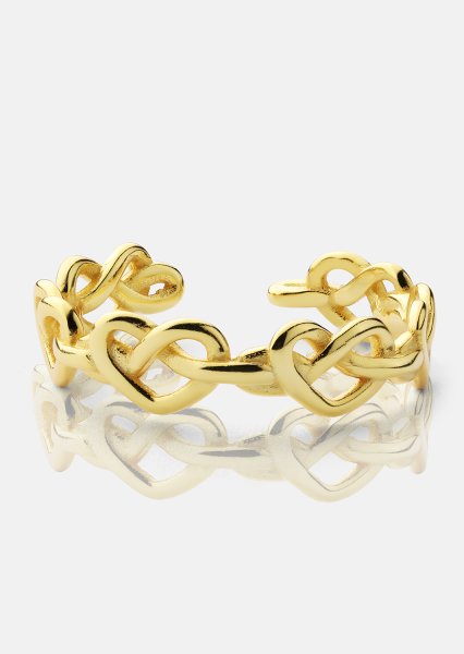 Ring Heart Link - 18k Gullbelagt