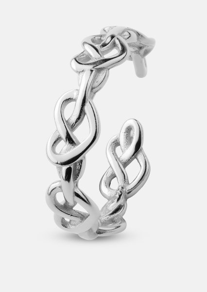 Ring Heart Link - Sølvbelagt
