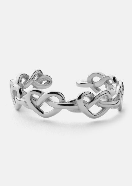 Ring Heart Link - Sølvbelagt