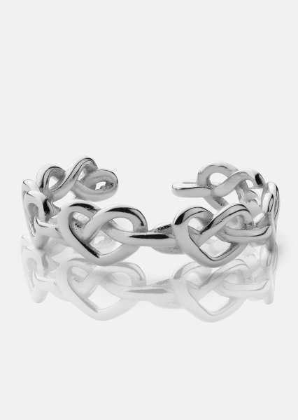 Ring Heart Link - Sølvbelagt