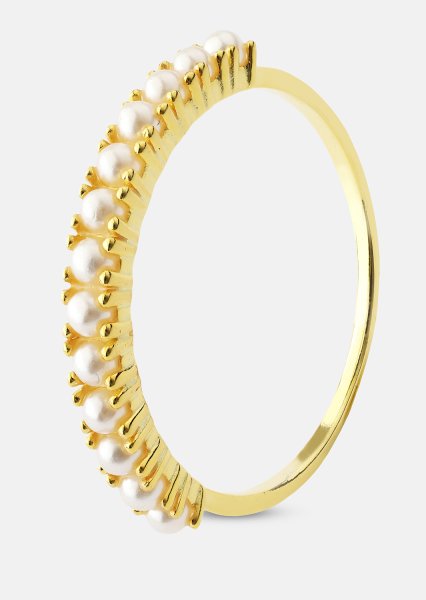 Golden Pearl Serenity Ring - 18k Gold Plated