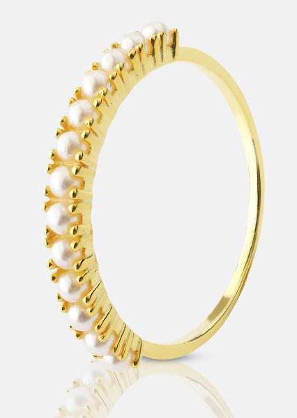 Golden Pearl Serenity Ring - 18k Gold Plated