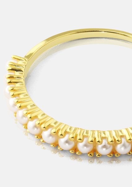 Golden Pearl Serenity Ring - 18k Gold Plated