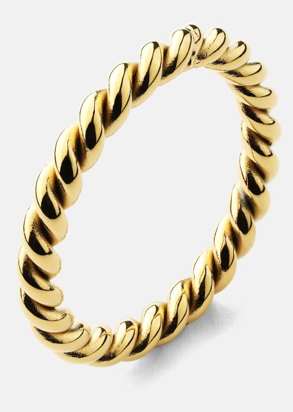 Ring Golden Twist - 18k gullbelagt