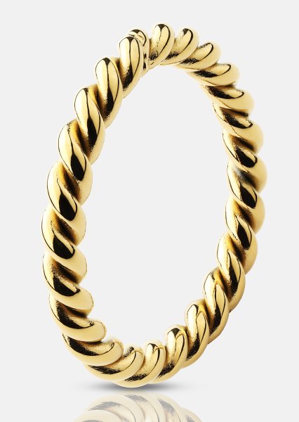 Ring Golden Twist - 18k gullbelagt