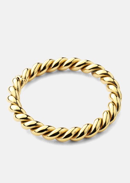 Ring Golden Twist - 18k gullbelagt