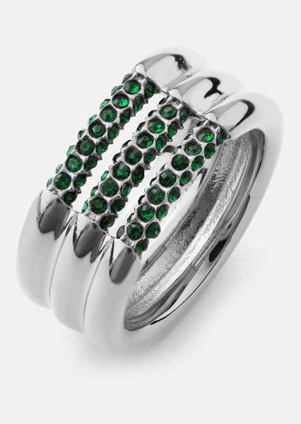 Ring Green Lumière - Sølvbelagt
