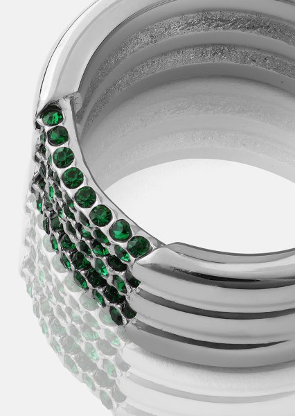 Ring Green Lumière - Sølvbelagt