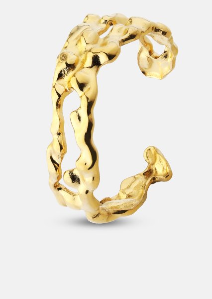 Ring Molten Wave - 18k Gullbelagt