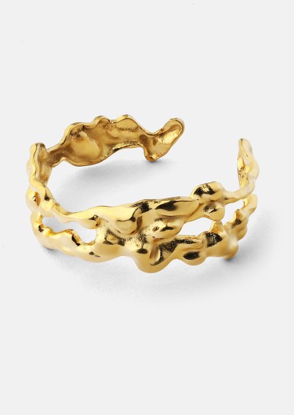 Ring Molten Wave - 18k Gullbelagt