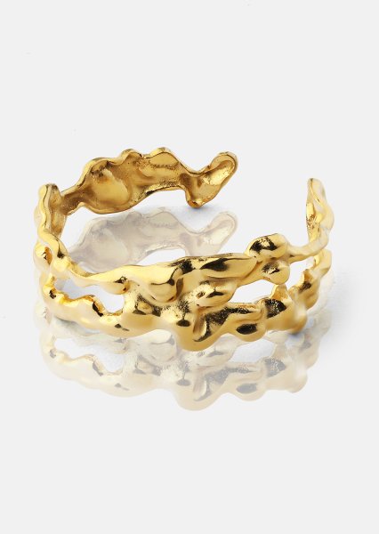Ring Molten Wave - 18k Gullbelagt