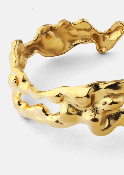 Ring Molten Wave - 18k Gullbelagt