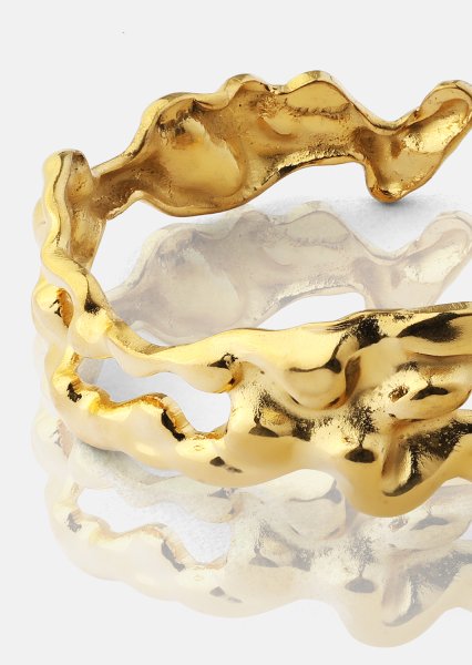 Ring Molten Wave - 18k Gullbelagt
