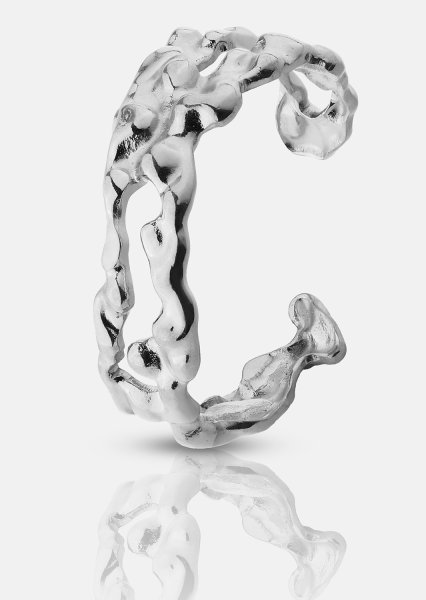 Ring Molten Wave - Sølvbelagt