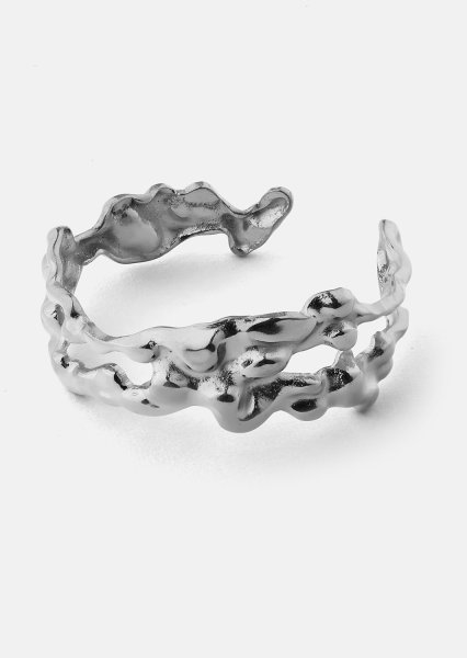 Ring Molten Wave - Sølvbelagt