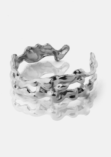 Ring Molten Wave - Sølvbelagt