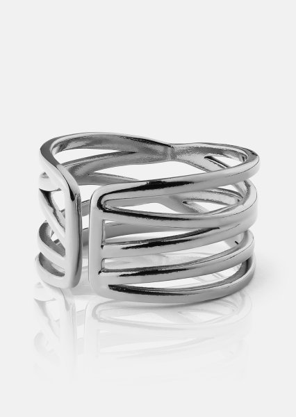 Ring Silver Maze - Sølvbelagt