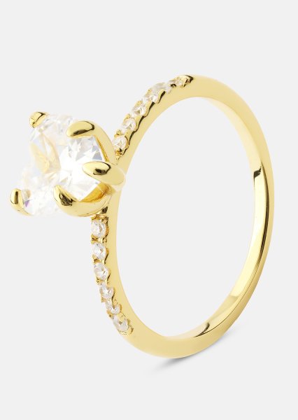 Heartlight Solitaire Ring - 18k Gullbelagt