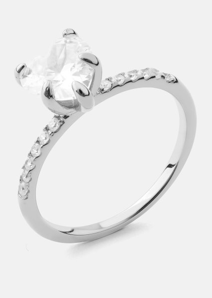 Heartlight Solitaire Ring - Sølvbelagt