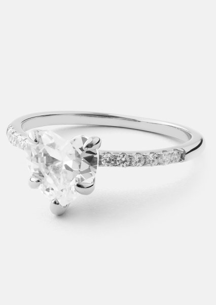 Heartlight Solitaire Ring - Sølvbelagt