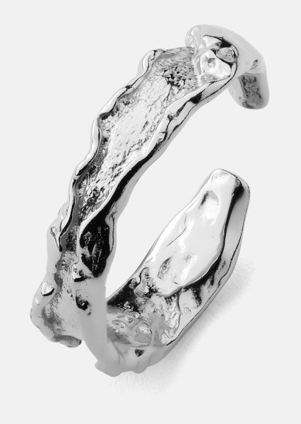 Ring Raw Texture - Silver Plated