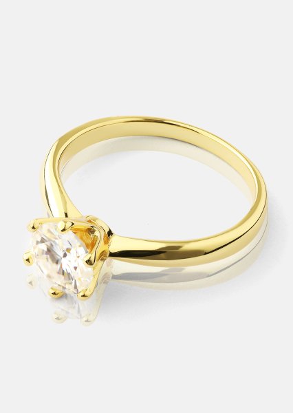Ring Solitaire - 18K Gullbelagt