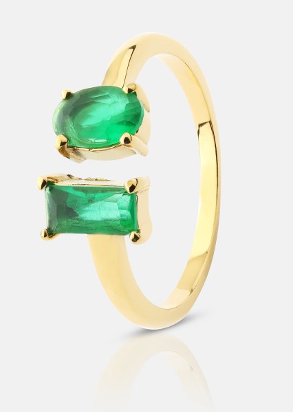 Ring Emerald Duo - 18k Gullbelagt