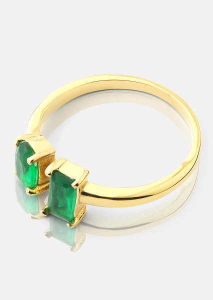 Ring Emerald Duo - 18k Gullbelagt