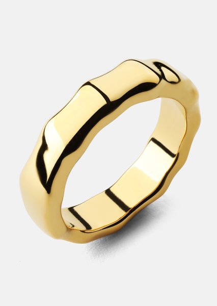 Ring Sculpted Flow - 18k Gullbelagt