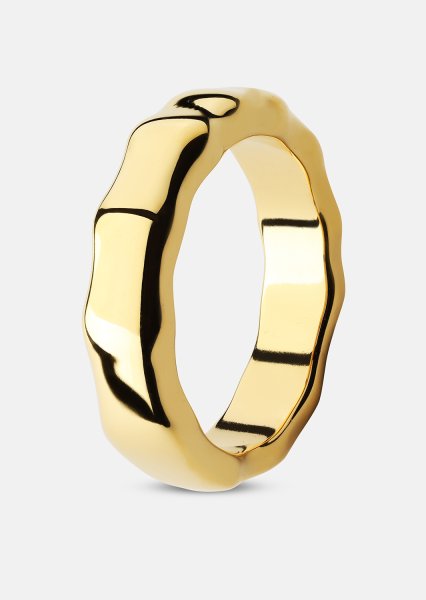 Ring Sculpted Flow - 18k Gullbelagt