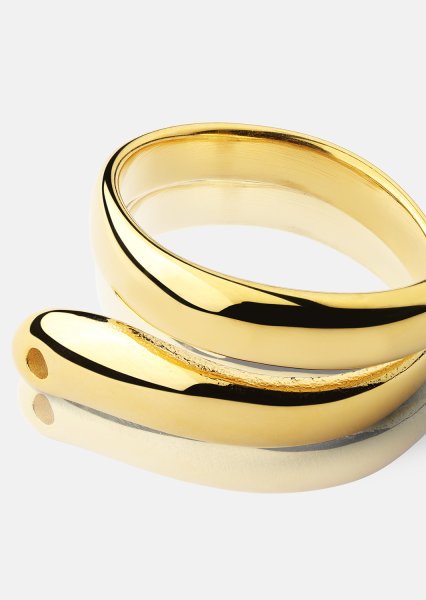 Ring Wave - 18k Gullbelagt