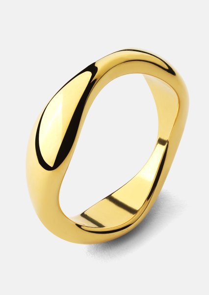 Ring Organic Curve - 18k Gullbelagt