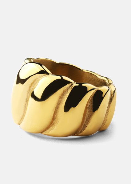 Ring Bold Wave - 18K Gullbelagt