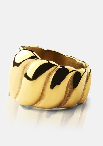 Ring Bold Wave - 18K Gullbelagt